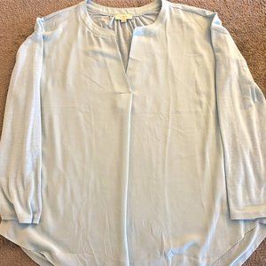 Loft Light Blue Long-Sleeve Blouse